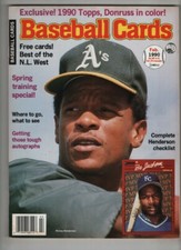 Baseball Cards Mag Bo Jackson Rickey Henderson W/Cards February 1990 010521nonr