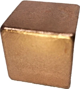 Cubo quadrato in rame massiccio da 1 pollice - finitura spazzolata - Foto 1 di 8