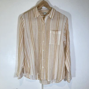 Sundance Catalog Create Beauty Top Size Small Striped Button Front - Picture 1 of 4