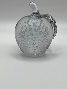 Pisapapeles vintage de vidrio artístico manzana burbujas controladas transparentes - Imagen 1 de 6