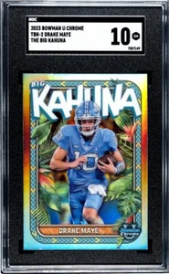 2023 Bowman U Chrome TBK-2 Drake Maye The Big Kahuna SGC 10 GEM MINT RC Tarheels - Picture 1 of 8