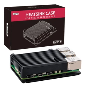 Funda disipador térmico de aluminio Raspberry Pi 5 carcasa negra con ventilador para RPI 5 - Imagen 1 de 17
