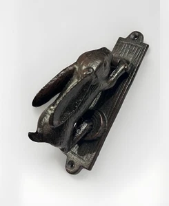 RUN RABBIT, RUN CAST IRON DOOR KNOCKER - 7" TALL - IRON - Picture 1 of 24