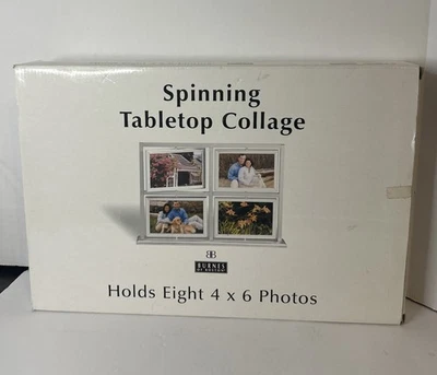 Burns Of Boston Spinning Tabletop Collage Frame Holds Eight 4 X 6 Photos NIB - Image 1 of 4