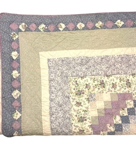 Patchwork Quilt Bedspread Lavender White Romantic Cottagecore California King - Picture 1 of 6
