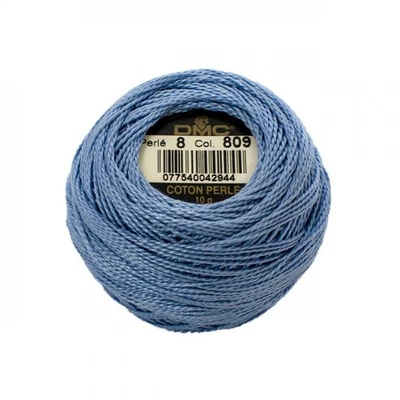 DMC Pearl / Perle Cotton Thread Balls Size 8 DELFT BLUE 809 - Image 1 of 2
