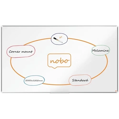 Nobo Premium Plus Melamine Whiteboard 2000x1000mm 1915172 - Image 1 of 1