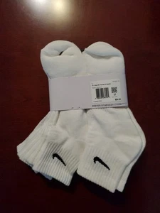 NIKE EVERYDAY COTTON CUSHIONED socks MENS White NEW Ankle 6 pack DRI-FIT Large - Picture 1 of 7