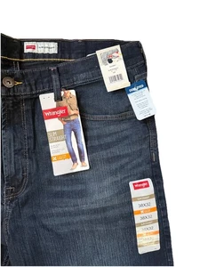 Wrangler Five Star Prem Slim Straight Jean Size38x32 Stretch Logo Stitch NWT - Picture 1 of 4