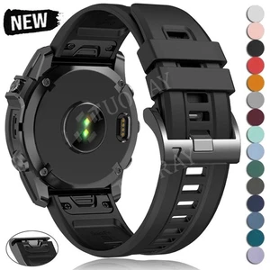 Quick Fit Strap For Garmin Fenix 8 E 7 7X 6 6X Pro 5 5X 3HR Silicone Watch Band - Picture 1 of 72
