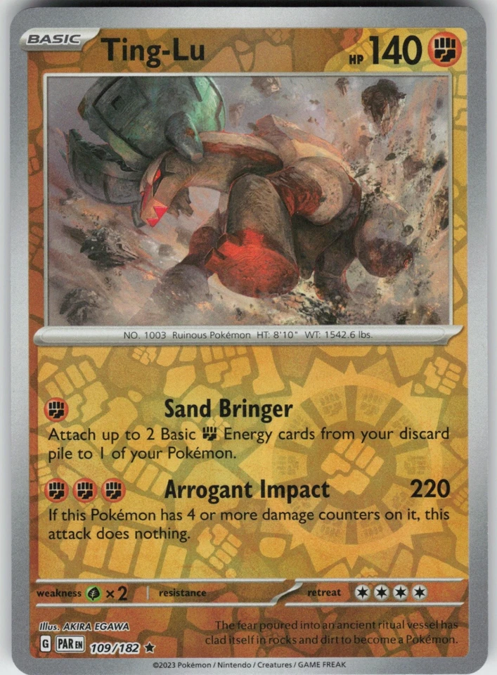 PO-01 Reverse Holo Ting-Lu 109/182 Rare SV04: Paradox Rift - Image 1 of 1