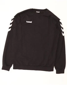 HUMMEL Hombres Gráfico Sudadera Jersey Grande Negro Algodón DC25 - Imagen 1 de 3