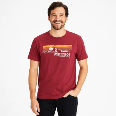 NWT Marmot Men’s Organic Cotton Logo Tee – Size L – Burgundy - Image 1 of 2