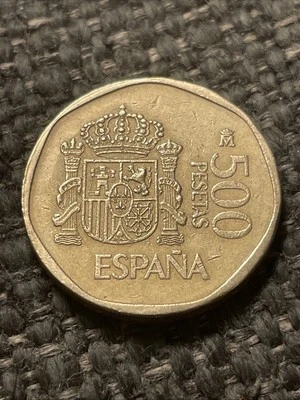 500 Pesetas 1990 Spain Coin Juan Carlos I Y Sofia PLVS VLTRA España - Image 1 of 2