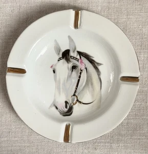 Vintage Large HORSE ASHTRAY Decorative Plate Wall Decor Trinket Dish Equestrian - Picture 1 of 3