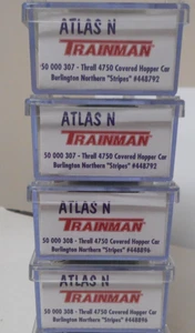 Atlas N scale Trainman 4 Thrall 4750 covered hoppers Burlington Northern - Picture 1 of 3
