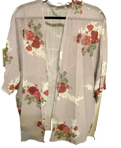 Women's Collectible Shawl Church Bridal Sheer Formal Wear Roses- Size XL L1 - Picture 1 of 3