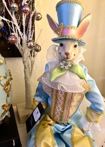 Katherines Collection Jeweled Victorian Girl Easter Bunny 35” NEW - Picture 1 of 12