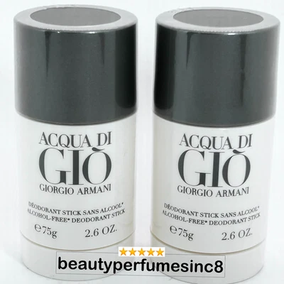 Lote de 2 - Desodorante sin alcohol Acqua Di GIO por Giorgio Armani para hombres 2,6 oz 75 g Foto 1 de 2