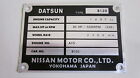 Datsun 1200 UTE B120 A12 A14 A15 CA18 SR20 12A 4AGE chassis plate ID tag blank