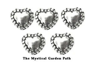30 Antiqued Silver Plated Pewter Double Sided 5mm Heart Beads 0.8-1mm Hole * - Picture 1 of 1