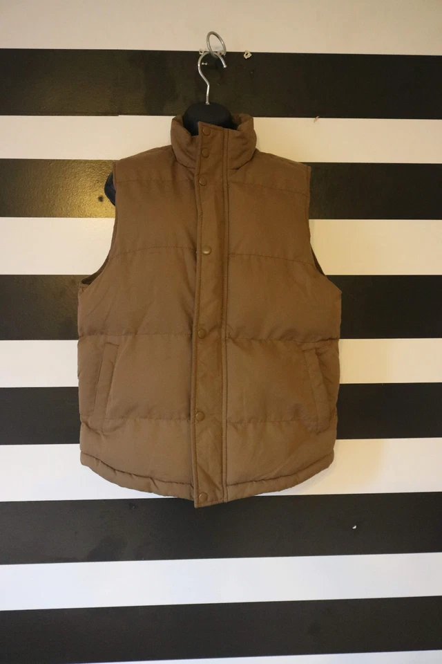 St. John’s Bay Men’s Brown Zip / Buttons Vest Size S Small  - Image 1 of 4