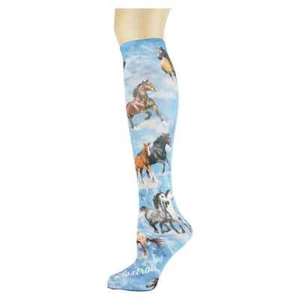 Calcetines Denim Caballos Mujeres Delgados Hasta la Rodilla Talla 9-11 Soxtrot Sin Tacón Caballo Moda - Imagen 1 de 2