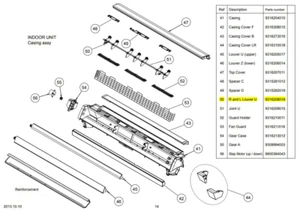 FUJITSU K9316208018 aka 9316208018 R AND L LOUVER U AGU9~15RLF - Picture 1 of 2