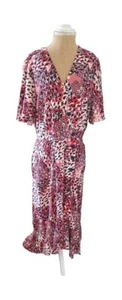 Kaleidoscope Ladies Black Animal Print Asymmetrical Wrap Dress Size 16 BNWT - Picture 1 of 8