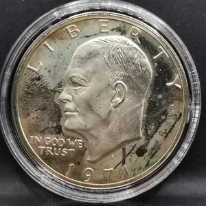 1 DOLLAR BE 1971 S SAN FRANCISCO BILLON ARGENT 400‰ EISENHOWER USA / PATINE / SI - Picture 1 of 2