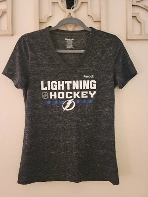 Tampa Bay Lightning Womens Shirt Small. Reebok PlayDry Marled Gray. - Image 1 of 3