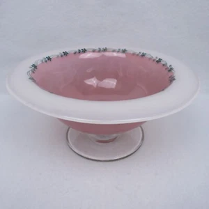 Vintage Antique 1920-30's Westmoreland Glass 8-1/2" Dia. Console Bowl Pink White - Picture 1 of 16