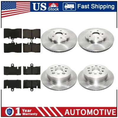 Front Rear Kit Brake Rotors & Ceramic Brake Pads Fits 2001-2006 Lexus LS430 PZ - Image 1 of 4