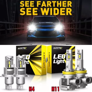 AUXITO 2X H4/H7/H11/H13/9004/9005/9006/9007/9012 LED White Headlight 6500K Bulbs - Picture 1 of 75