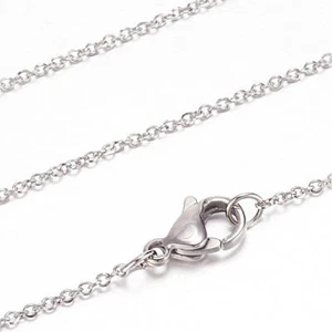 Stainless Steel Chain Necklace - Cross Link Design with Lobster Clasp 20" - N366 - Picture 1 of 1