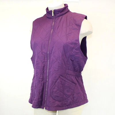 Style & Co Plus Purple Quilted Full Zip Elastic Back Pockets Vest 2X comfy - Image 1 of 4