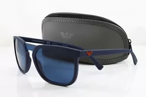 Emporio Armani Sunglasses Men's Square EA4123 571980 Matte Blue 58mm Blue Lens - Picture 1 of 3