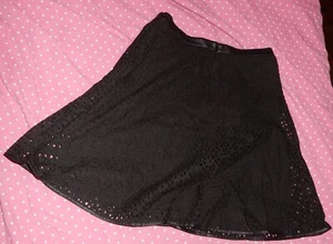 ANN TAYLOR BLACK OVERLAY SKIRT 4 - Picture 1 of 5