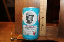 Vintage Tin RC Royal Crown Can Pull Tab Lou Brock St. Louis Cardinals Dented