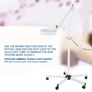 8X Magnifier Lamp Magnifying Light Beauty Salon SPA foldtable Floor Stand - Picture 1 of 11