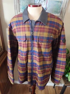 Eddie Bauer Outdoor Sherpa Foderato Flanella Outdoor Camicia Giacca Shacket Uomo 2XL - Foto 1 di 7