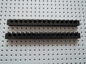 LEGO 2 x Technic Lochbalken 3703 1x16 15 Löcher schwarz - Bild 1 von 1