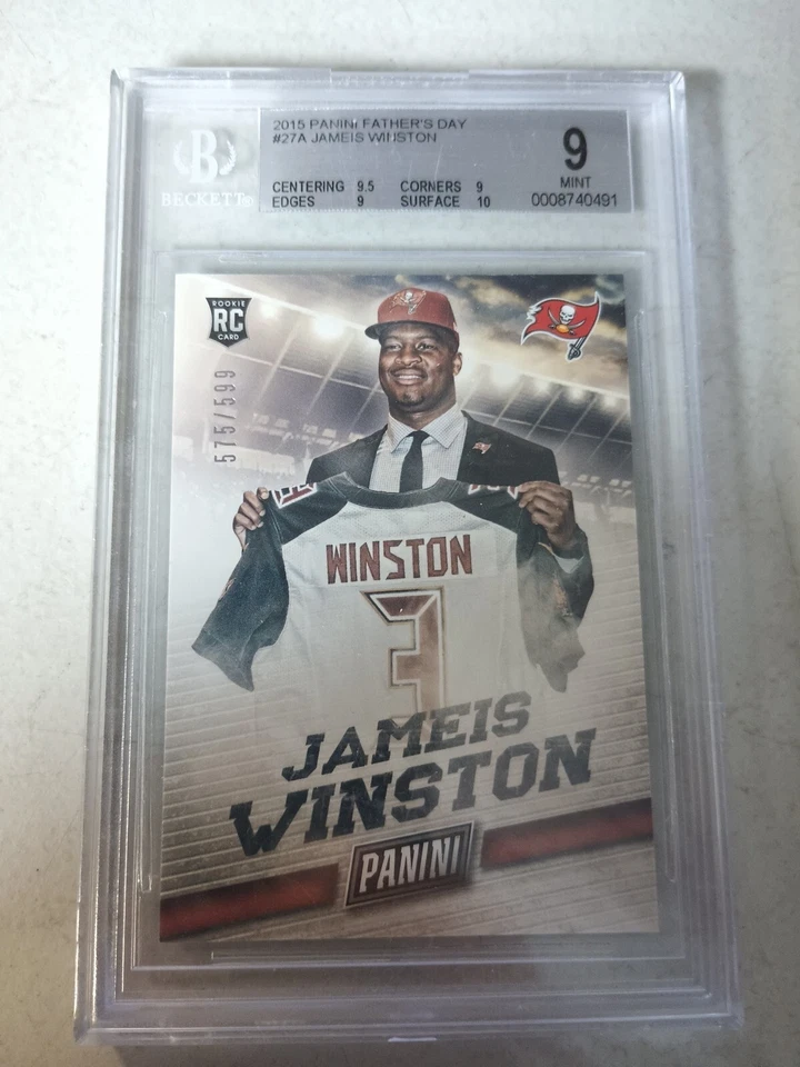 2015 Fathers Day Jameis Winston Rookie Card Numbered 575/599 BGS 9 Mint - Image 1 of 4