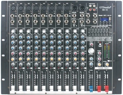 4500 Watts 10 Channel Professional Powered Mixer power mixing Amplifier Amp SK10 - Image 1 of 4
