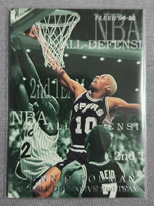 DENNIS RODMAN, 1994-95 FLEER NBA ALL-DEFENSIVE 2nd TEAM INSERT #9 of 10 - Picture 1 of 2