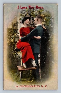 I love the boys in Cincinnatus New York Postcard Series no 540 Lovers - Picture 1 of 2