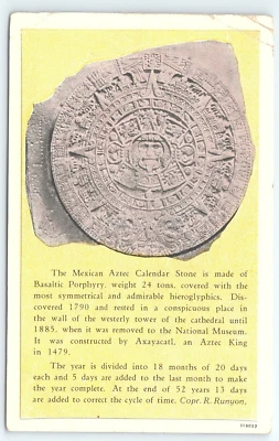 Postcard Mexican Aztec Calendar Stone - Image 1 of 2