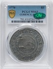 1776 CONTINENTAL $1 PCGS MS 63