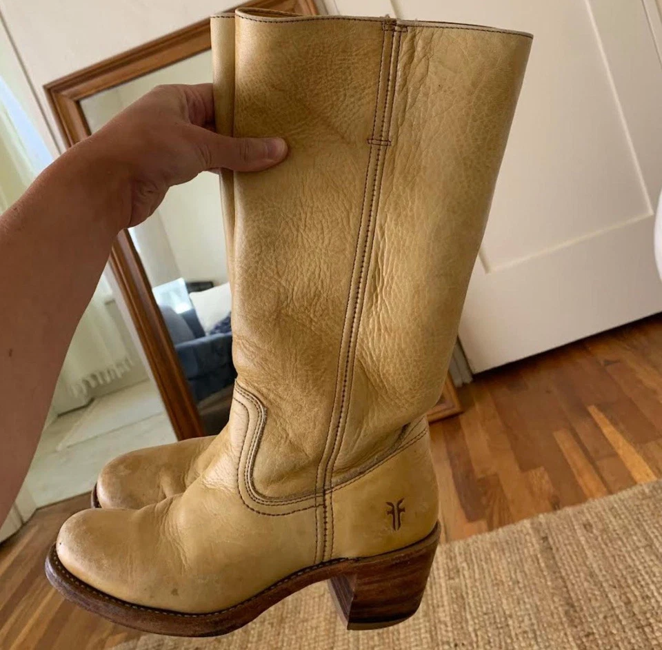 Frye Women's Campus 14L Banana Leather Tall Boots Size 6.5M - Image 1 of 4