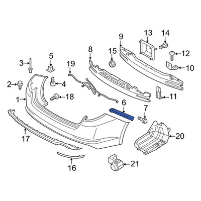 For Kia Optima 2014-2016 Kia 866132T501 Rear Left Bumper Guide Foto 1 de 3